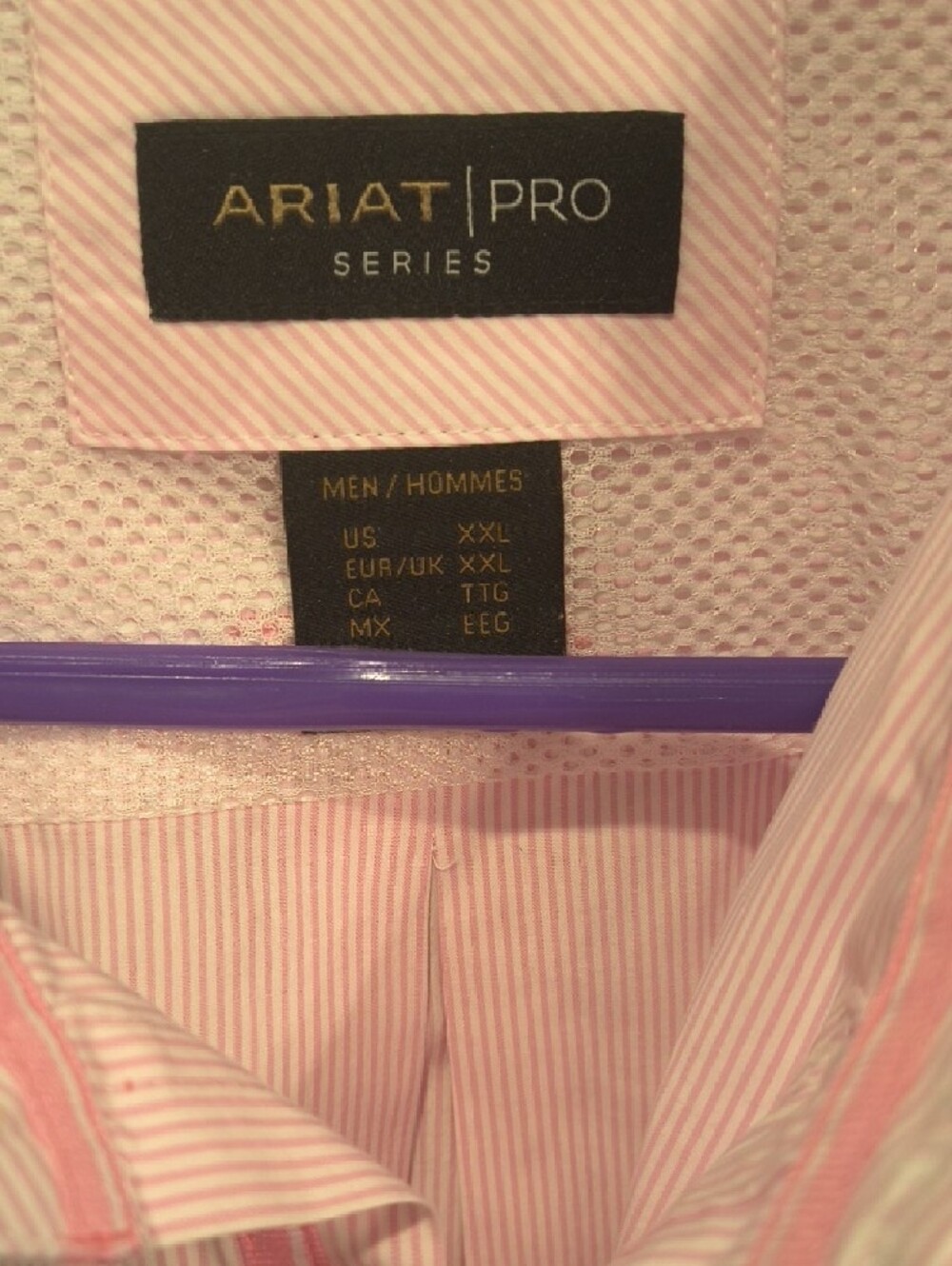 Ariat Men’s Pink Micro-Stripe Dress Shirt Pro Series XXL - Picture 2 of 5